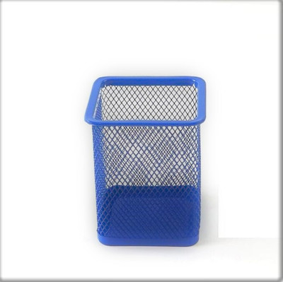 NAYOPI 1 Compartments Metal Net Pen Stand Blue Color with Round Shape Multiuse Stationary Stand Stationery(Blue)