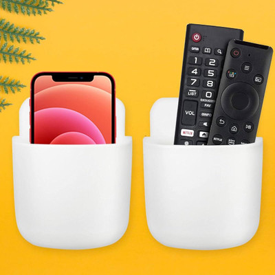 DIYAL ENTERPRISE 1 Compartments Plastic remote holder(White)