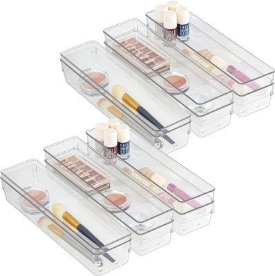 KUBER INDUSTRIES 12 Compartments Acrylic Desk Organizers(Transparent)
