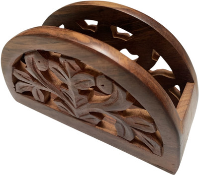 Prime Handicrafts 1 Compartments Wood || Napkin/Tissue Holder Sheesham Wood for Tables || Tissue Dispenser(Brown)