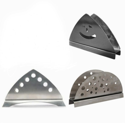 Fably 3 Compartments Stainless Steel Steel Napkin Holder Use For Restaurant & Home Napkin Holder set of 3(Silver)