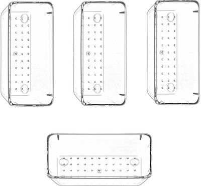 Zeinwap 4 Compartments Plastic, Acrylic Long Medium Drawer Tray(Clear)