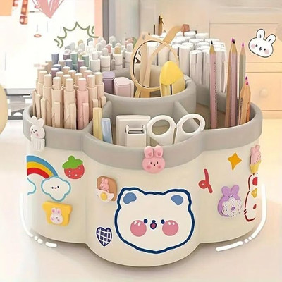 arthasya 1 Compartments plastic Pen Holder(Multicolor)