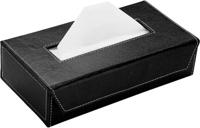 tinytoyz 1 Compartments Tissue Box Holder with 100 Pulls Cotton Rags Tissue for Office Desks,Cars & Home TISSUE PAPER HOLDER(Black)