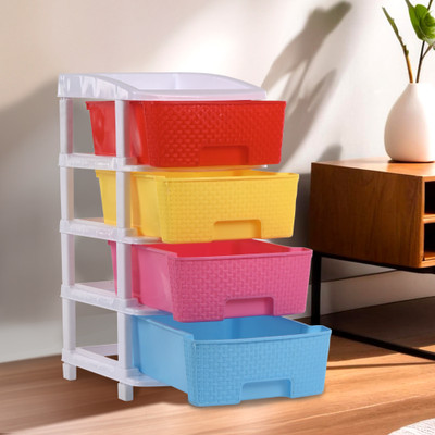 KUBER INDUSTRIES 1 Compartments Plastic Storage Racks(Multicolor)