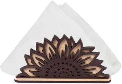PRIYANSHM IMPEX 1 Compartments wooden tissue holder(Black)