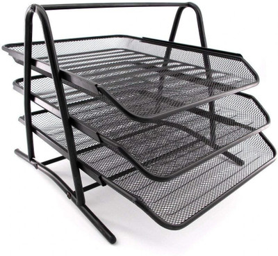 Antopy 14 Compartments Metal File Tray Documents/Files/Papers/Letters/Folders Holder(Black)