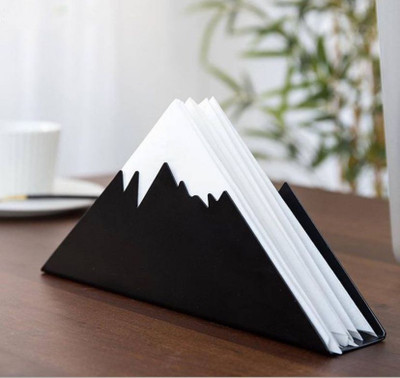 ALMADINAART 1 Compartments iron Everest Edge Modern Metal Napkin Holder(Black)