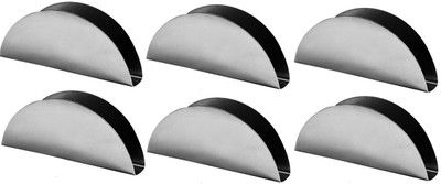 Dynore Set of 6 Half moon napkin holder 1 Compartments Stainless Steel Napkin Holder(Steel)