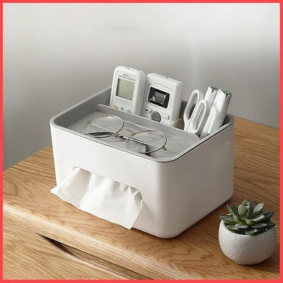 Wolpin 4 Compartments Polypropylene Drawers Desk Organizer(White)