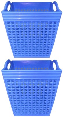 Prateek Kitchenware 1 Compartments Plastic Desk Organizer Basket Storage Box for Bedroom, Office Remote Holder for Table(Blue)