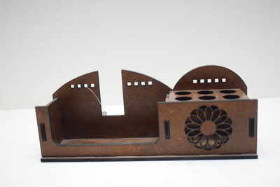 NIRAV CNC WORK 2 Compartments MDF DESK ORAGNISER(Brown)