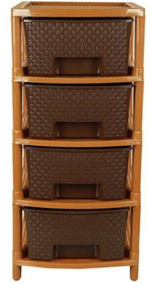 AK HUB 4 Compartments Plastic Utensil(Brown)