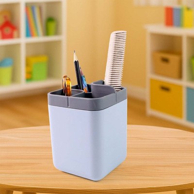 supermom 4 Compartments Plastic Desk Organizer(Gray)