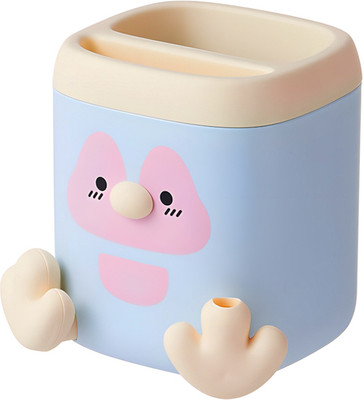poksi 2 Compartments Plastic Pen Stand(Multicolor)