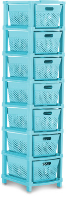 Pinkwhale 7 Compartments Plastic Modular Drawer(Blue)