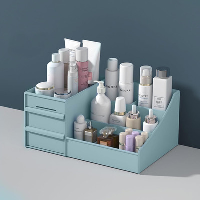 VATTU 5 Compartments Plastic Storage Organizer Cosmetic Organizer with 2 Drawer(Multicolor)