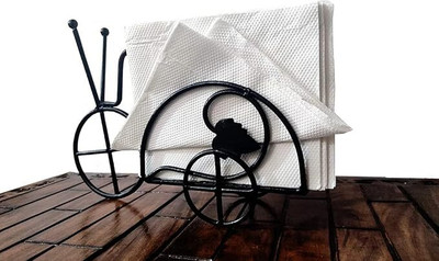 APEROL DESIGN 1 Compartments Iron Iron Napkin Holder – Stylish Tissue Organizer for Kitchen/Table(Black)