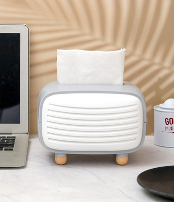 The Procure Store 1 Compartments Plastic Tissue Holder(White)