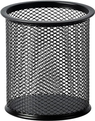 Nixra 1 Compartments Metal Desk Organizer | Pen Stand for Study & Office Table(Black)