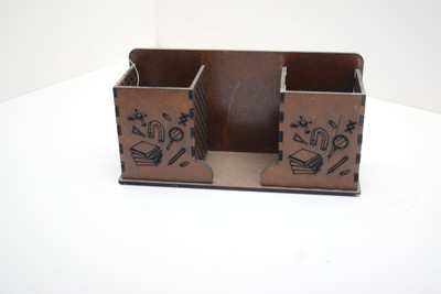 NIRAV CNC WORK 3 Compartments MDF DESK ORAGNISER(Brown)