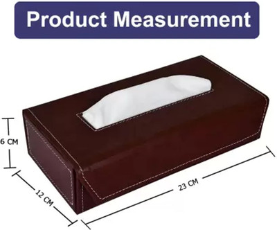CGC 1 Compartments Paper Bord, artificial Leather, Magnet Button Tissue Holder Box For Office, Home, Car And Any Vehicle Tissue Dispenser(Brown)