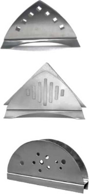 Fably 3 Compartments Stainless Steel 3.pcs Stainless Steel Best Product Napkin Stand Set of 3(Silver)