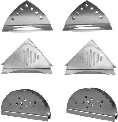 Fably 6 Compartments Stainless Steel 6.pcs Stainless Steel Holder Napkin Stand Combo Set (pack of 6)(Silver)