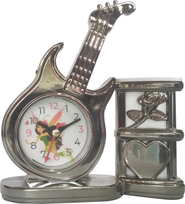 Darkshow 1 Compartments PLASTIC TABLE WATCH WITH PEN STAND(Silver)