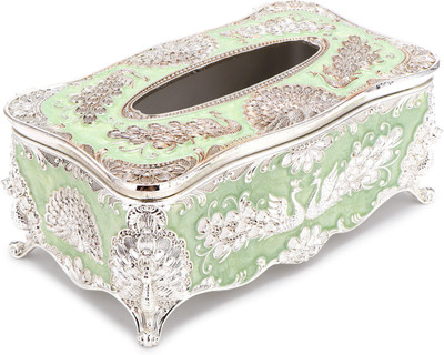 SMILES GIFT 1 Compartments Metal Tissue Paper Holder(Green)