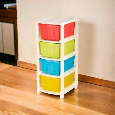 Nejadhari 4 Compartments Plastic Multi-Functional Storage Drawer Cabinet Storage Organizer with Drawers(Multicolor)