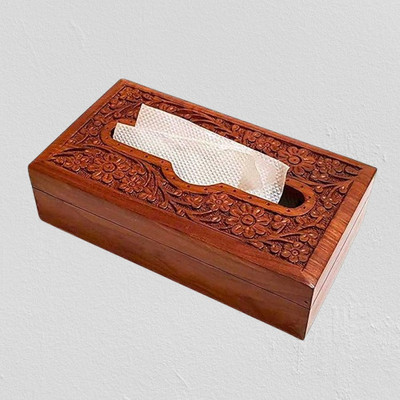 mtiban 1 Compartments Wooden Wooden tissue Box(Brown)