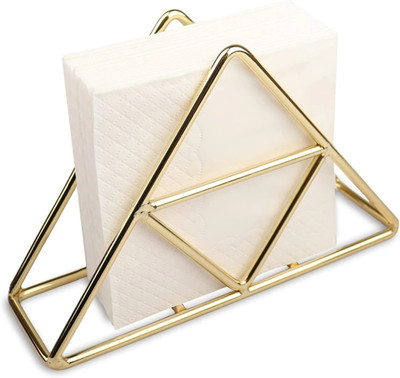 HOMOWNDECOR 1 Compartments Metal Homown Decor Napkin Holder for Dining Table - Tissue Paper Stand for Kitchen(Gold)