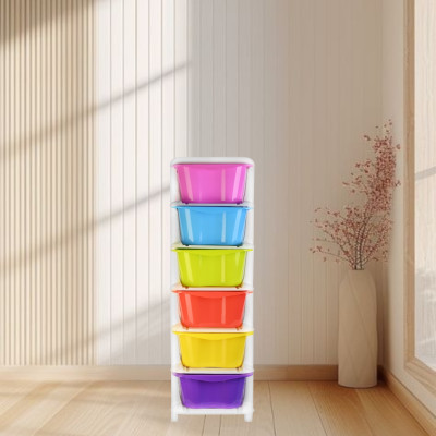 HUMBLE KART 6 Compartments Plastic Chest of Drawers(Multicolor)