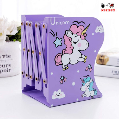 netizen 3 Compartments Metal Quality Folding Space Saver Book Stand / Shelf Metal Unicorn(Multicolor)