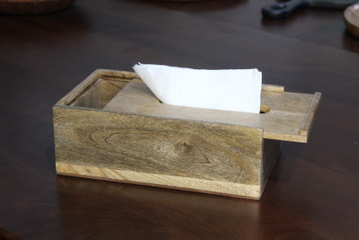 krimadh 1 Compartments Wooden Box(Natural)