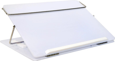 VeleSolv 1 Compartments Virgin Polystyrene Acrylic Height Adjustable Desk Laptop Stand | Writing Pad(Milky)