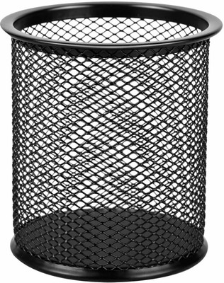 Nexvox 2 Compartments Metal Pen stand(Black)