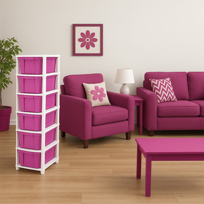 MAXTID 6 Compartments Plastic PP(Pink)
