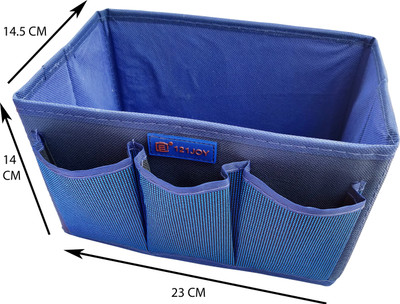 TUHI 4 Compartments Nylon Multi Purpose Pocket Holder,Makeup Holder,Pen Holder(Dark Blue)