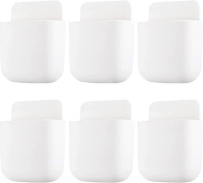 Glitzn 1 Compartments Plastic remote holder(White)