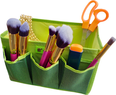 TUHI 1 Compartments Nylon Multi Purpose Pocket Holder,Makeup Holder,Pen Holder(Green)