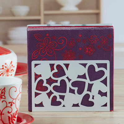 Kookee 1 Compartments Metal Tissue Paper Holder(White)