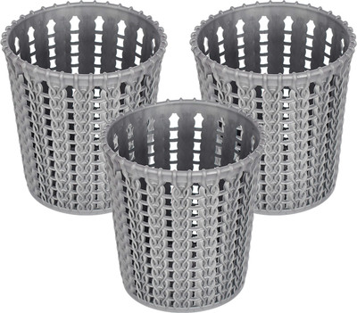 KUBER INDUSTRIES 3 Compartments Plastic Pen Holder(Grey)