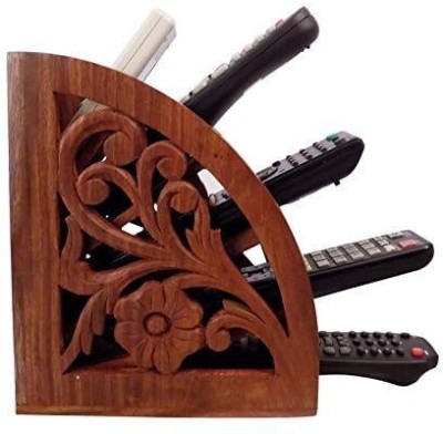 mtiban 5 Compartments Wooden Remote Holder Stand(Brown)