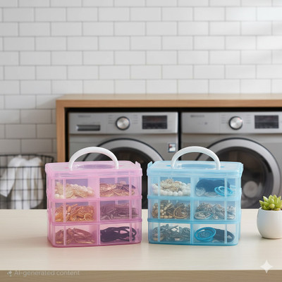 MAXTID 6 Compartments Plastic PP(Pink, Blue)