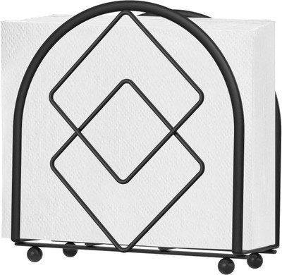 Homely Get Crafty 1 Compartments Iron Napkin Holder(Black)