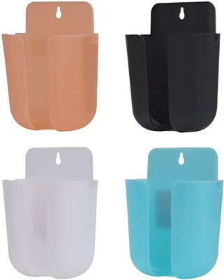 Glitzn 4 Compartments plastic remote stand for office, desk organiser, under 199(Multicolor)