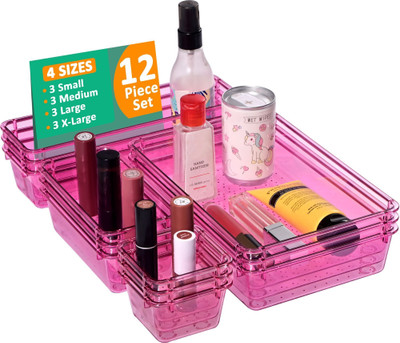 Aaarsh Stores 1 Compartments Acrylic Desk Organiser(Pink)