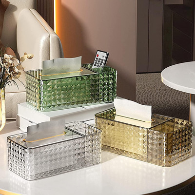 Dejmin 3 Compartments Plastic tiusse box with stand(Multicolor)